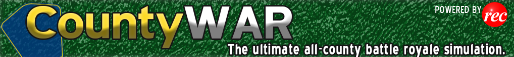 CountyWar: The ultimate all-county battle royale simulation. Powered by REC.